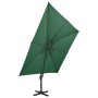 Sombrilla voladiza con doble techo verde 300x300 cm de vidaXL, Sombrillas - Ref: Foro24-312370, Precio: 268,39 €, Descuento: %
