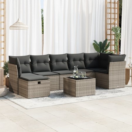 Set de sofás de jardín y cojines 8 piezas ratán sintético gris by , Garden sets - Ref: Foro24-3325316, Price: 472,80 €, Disco...