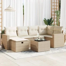 Set sofás de jardín 7 piezas y cojines ratán sintético beige von , Gartensets - Ref: Foro24-3325394, Preis: 505,51 €, Rabatt: %