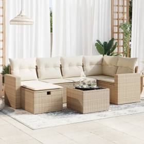 Set sofás de jardín 7 piezas y cojines ratán sintético beige von , Gartensets - Ref: Foro24-3325394, Preis: 528,76 €, Rabatt: %