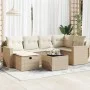 Set sofás de jardín 7 piezas y cojines ratán sintético beige de , Conjuntos de jardín - Ref: Foro24-3325394, Precio: 505,51 €...