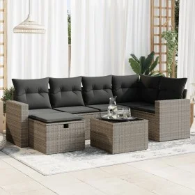 Set de sofás de jardín 7 pzas con cojines ratán sintético gris by , Garden sets - Ref: Foro24-3325396, Price: 434,93 €, Disco...