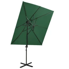 Cantilever parasol with double green cover 250x250 cm by vidaXL, Umbrellas - Ref: Foro24-312361, Price: 122,78 €, Discount: %