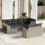 Set de sofás de jardín y cojines 10 pzas ratán sintético gris by , Garden sets - Ref: Foro24-3326064, Price: 556,06 €, Discou...