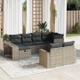 Set de sofás de jardín y cojines 10 pzas ratán sintético gris von , Gartensets - Ref: Foro24-3326064, Preis: 574,06 €, Rabatt: %