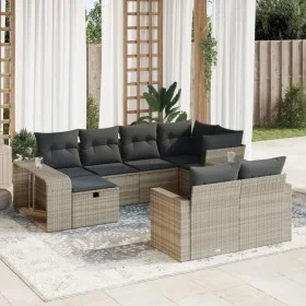 Set sofás jardín 10 pzas con cojines ratán sintético gris claro von , Gartensets - Ref: Foro24-3326066, Preis: 630,22 €, Raba...
