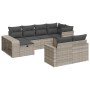 Set sofás jardín 10 pzas con cojines ratán sintético gris claro by , Garden sets - Ref: Foro24-3326066, Price: 628,26 €, Disc...