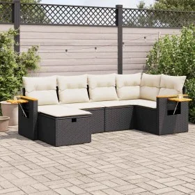 Set de sofás de jardín 6 piezas y cojines ratán sintético negro by , Garden sets - Ref: Foro24-3325969, Price: 386,60 €, Disc...