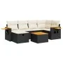 Set de sofás de jardín 7 pzas con cojines ratán sintético negro by , Garden sets - Ref: Foro24-3325976, Price: 419,85 €, Disc...
