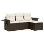 Set de sofás de jardín 4 pzas y cojines ratán sintético marrón by , Garden sets - Ref: Foro24-3325459, Price: 275,70 €, Disco...