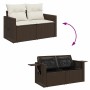 Set de sofás de jardín 4 pzas y cojines ratán sintético marrón von , Gartensets - Ref: Foro24-3325459, Preis: 278,68 €, Rabat...