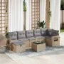 Set de sofás de jardín y cojines 8 piezas ratán sintético beige by , Garden sets - Ref: Foro24-3325515, Price: 525,95 €, Disc...