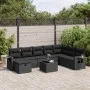 Set de sofás de jardín con cojines 9 pzas ratán sintético negro by , Garden sets - Ref: Foro24-3325541, Price: 577,45 €, Disc...