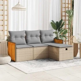 Juego de sofás jardín con cojines 4 pzas ratán sintético beige by , Garden sets - Ref: Foro24-3326007, Price: 276,29 €, Disco...
