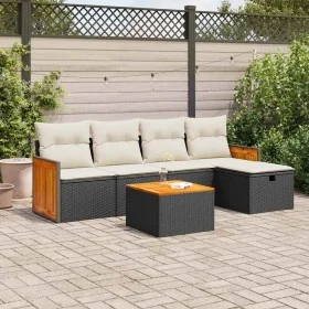 Set de sofás de jardín 6 piezas y cojines ratán sintético negro von , Gartensets - Ref: Foro24-3326018, Preis: 348,66 €, Raba...