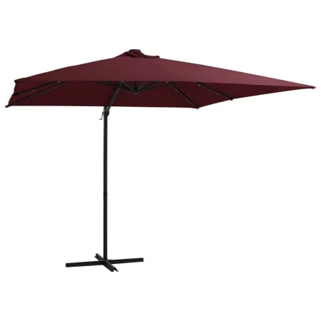 Ampelschirm mit burgunderroten LED-Leuchten 250x250 cm von vidaXL, Sonnenschirme - Ref: Foro24-312310, Preis: 87,27 €, Rabatt: %