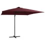 Cantilever umbrella with burgundy red LED lights 250x250 cm by vidaXL, Umbrellas - Ref: Foro24-312310, Price: 88,15 €, Discou...