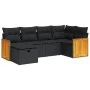 Set de sofás de jardín 6 piezas y cojines ratán sintético negro von , Gartensets - Ref: Foro24-3326024, Preis: 394,93 €, Raba...