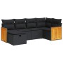 Set de sofás de jardín 6 piezas y cojines ratán sintético negro von , Gartensets - Ref: Foro24-3326024, Preis: 406,33 €, Raba...