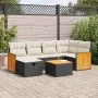Set de sofás de jardín 7 pzas con cojines ratán sintético negro von , Gartensets - Ref: Foro24-3326032, Preis: 428,79 €, Raba...