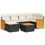Set de sofás de jardín 7 pzas con cojines ratán sintético negro von , Gartensets - Ref: Foro24-3326032, Preis: 428,79 €, Raba...