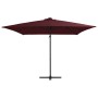 Cantilever umbrella with burgundy red LED lights 250x250 cm by vidaXL, Umbrellas - Ref: Foro24-312310, Price: 88,15 €, Discou...