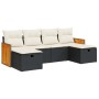 Set de sofás de jardín 6 piezas y cojines ratán sintético negro by , Garden sets - Ref: Foro24-3326053, Price: 353,59 €, Disc...