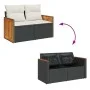 Set de sofás de jardín 6 piezas y cojines ratán sintético negro by , Garden sets - Ref: Foro24-3326053, Price: 360,56 €, Disc...