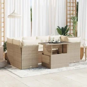 Set sofás de jardín 7 piezas y cojines ratán sintético beige by , Garden sets - Ref: Foro24-3326109, Price: 528,27 €, Discoun...