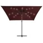 Ampelschirm mit burgunderroten LED-Leuchten 250x250 cm von vidaXL, Sonnenschirme - Ref: Foro24-312310, Preis: 87,27 €, Rabatt: %