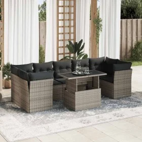 Set de sofás de jardín y cojines 8 piezas ratán sintético gris by , Garden sets - Ref: Foro24-3326121, Price: 529,77 €, Disco...