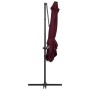 Cantilever umbrella with burgundy red LED lights 250x250 cm by vidaXL, Umbrellas - Ref: Foro24-312310, Price: 88,15 €, Discou...