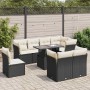 Set de sofás de jardín con cojines 9 pzas ratán sintético negro von , Gartensets - Ref: Foro24-3326177, Preis: 608,27 €, Raba...