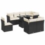 Set de sofás de jardín con cojines 9 pzas ratán sintético negro von , Gartensets - Ref: Foro24-3326177, Preis: 608,27 €, Raba...