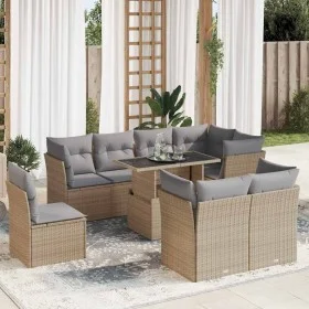 Set de sofás de jardín con cojines 9 pzas ratán sintético beige von , Gartensets - Ref: Foro24-3326180, Preis: 628,58 €, Raba...