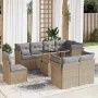 Set de sofás de jardín con cojines 9 pzas ratán sintético beige by , Garden sets - Ref: Foro24-3326180, Price: 628,58 €, Disc...