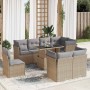 Set de sofás de jardín con cojines 9 pzas ratán sintético beige by , Garden sets - Ref: Foro24-3326180, Price: 638,25 €, Disc...
