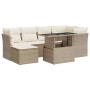 Set sofás de jardín 7 piezas y cojines ratán sintético beige by , Garden sets - Ref: Foro24-3326189, Price: 539,14 €, Discoun...