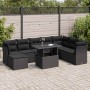 Set de sofás de jardín con cojines 9 pzas ratán sintético negro von , Gartensets - Ref: Foro24-3326206, Preis: 622,98 €, Raba...