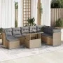 Set de sofás de jardín con cojines 9 pzas ratán sintético beige by , Garden sets - Ref: Foro24-3326210, Price: 613,85 €, Disc...