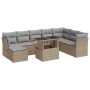 Set de sofás de jardín con cojines 9 pzas ratán sintético beige by , Garden sets - Ref: Foro24-3326210, Price: 623,94 €, Disc...