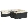 Set de sofás de jardín 11 pzas y cojines ratán sintético negro by , Garden sets - Ref: Foro24-3326227, Price: 728,40 €, Disco...