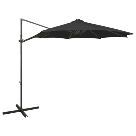 Cantilever umbrella with pole and black LED lights 300 cm by vidaXL, Umbrellas - Ref: Foro24-312340, Price: 87,39 €, Discount: %