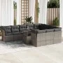 Set de sofás de jardín 11 pzas y cojines ratán sintético gris von , Gartensets - Ref: Foro24-3326231, Preis: 740,98 €, Rabatt: %