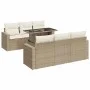 Set sofás de jardín 7 piezas y cojines ratán sintético beige von , Gartensets - Ref: Foro24-3326259, Preis: 578,19 €, Rabatt: %