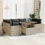 Set de sofás de jardín 7 pzas con cojines ratán PE gris claro by , Garden sets - Ref: Foro24-3326273, Price: 563,18 €, Discou...
