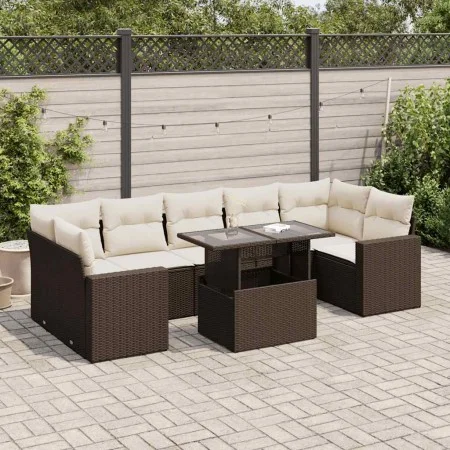 Set sofás de jardín 8 piezas y cojines ratán sintético marrón von , Gartensets - Ref: Foro24-3326284, Preis: 574,92 €, Rabatt: %