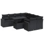 Set de sofás de jardín con cojines 9 pzas ratán sintético negro de , Conjuntos de jardín - Ref: Foro24-3326286, Precio: 656,43 €