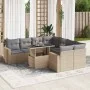 Set de sofás de jardín con cojines 9 pzas ratán sintético beige by , Garden sets - Ref: Foro24-3326290, Price: 682,08 €, Disc...