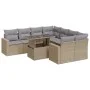 Set de sofás de jardín con cojines 9 pzas ratán sintético beige by , Garden sets - Ref: Foro24-3326290, Price: 682,08 €, Disc...